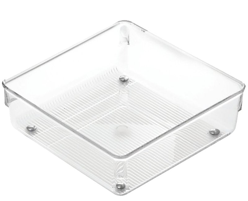 iDESIGN LINUS 52630 Drawer Organizer, Plastic, Clear, 6 in OAL, 2 in OAH, 6 in OAW, Pack of 6