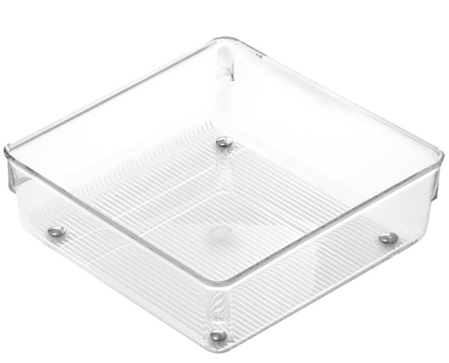 iDESIGN LINUS 52630 Drawer Organizer, Plastic, Clear, 6 in OAL, 2 in OAH, 6 in OAW, Pack of 6