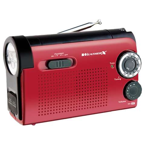 WeatherX 3000 lm Red LED Weather Alert Radio Flashlight AA Battery