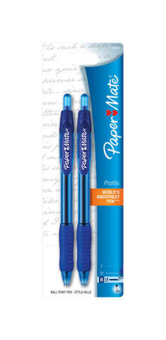 Paper Mate Profile Blue Retractable Ball Point Pen 2 pk, Pack of 6