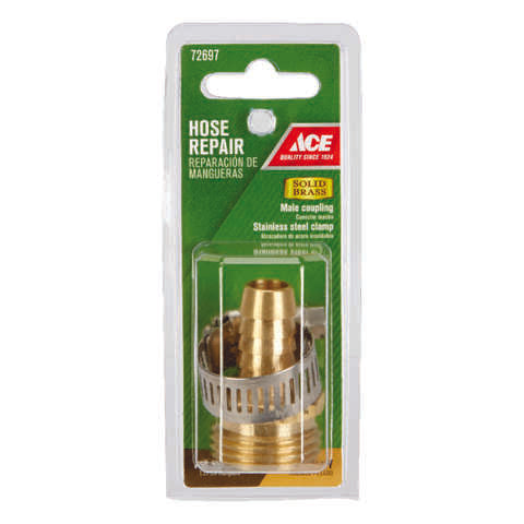 Ace 1/2 in. Hose Barb x 3/4 in. Male in. Brass Threaded Male Hose Repair, Pack of 5