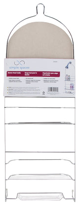 Simple Spaces SS-5786-CH-3L Shower Caddy, 3-Shelf, Steel, 10 in OAW, 27-3/4 in OAH, 4-1/4 in OAD, 10 lb
