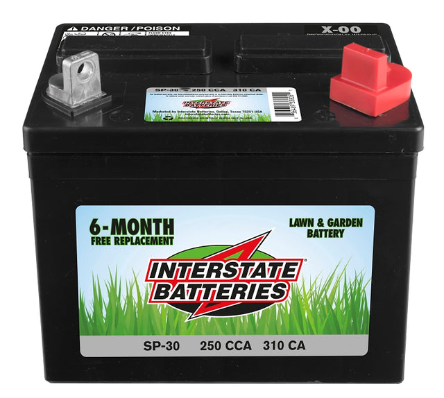 Interstate Batteries SP-30 Lawn and Garden Battery, Lead-Acid, 7-3/4 x 5-3/16 x 7-5/16 in