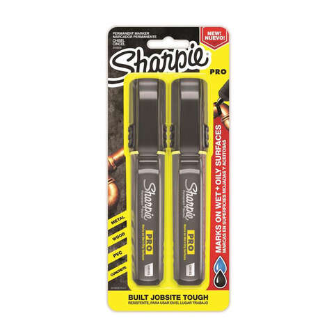 Sharpie PRO Black Chisel Tip Permanent Marker 2 pk, Pack of 4