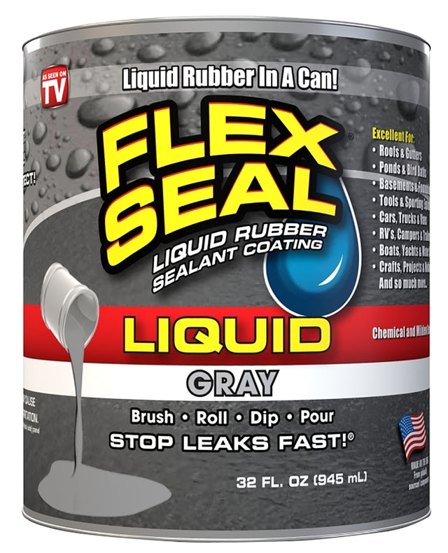 Flex Seal LFSGRYR32 Rubberized Coating, Gray, 32 oz Can