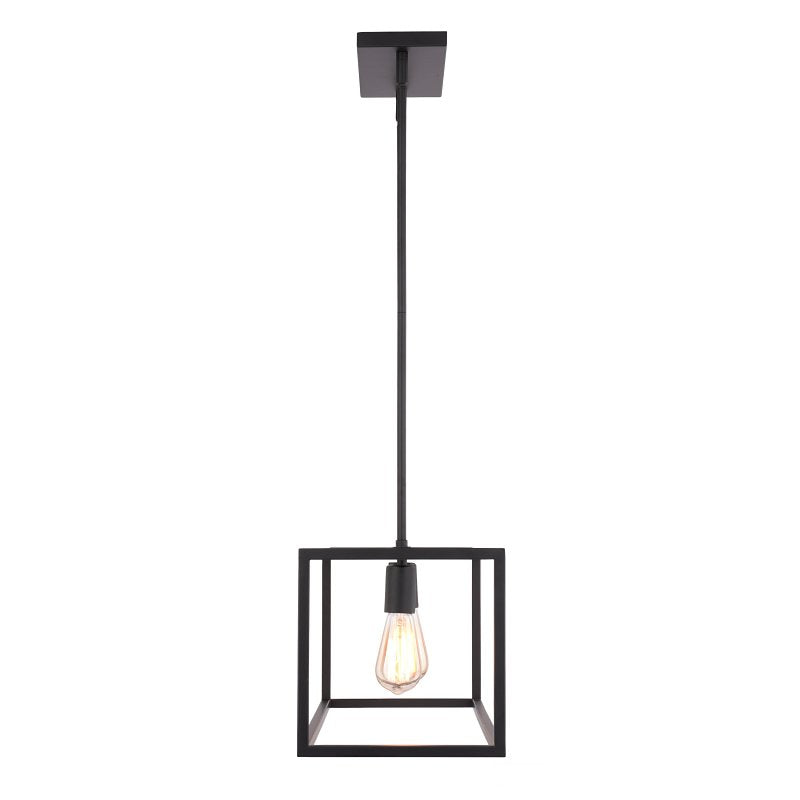 Boston Harbor LS10505 Farmhouse Chandelier, 120 V, 60 W, 1-Tier, 4-Lamp, Metal Fixture, Black Fixture, Matte Fixture