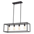 Boston Harbor LS10505 Farmhouse Chandelier, 120 V, 60 W, 1-Tier, 4-Lamp, Metal Fixture, Black Fixture, Matte Fixture