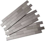 Aspect A9550 Wall Tile, Subway, 12 in L, 4 in W, 1/8 in Thick, Aluminum/Polymer, Brushed Stainless Steel, Pack of 5