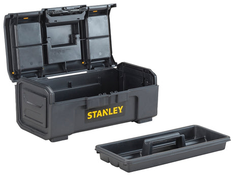 STANLEY STST16410 Tool Box, 50 lb, Polypropylene, Black/Yellow, 3-Compartment