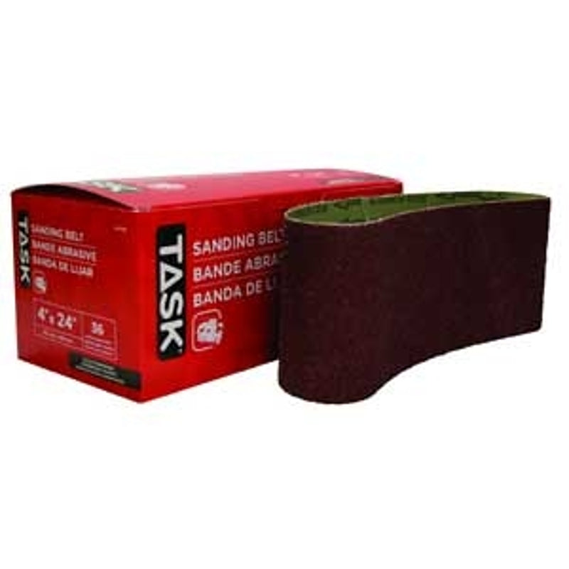 TASK 32136 Sanding Belt, 3 in W, 21 in L, 36 Grit, Aluminum Oxide Abrasive, Pack of 5