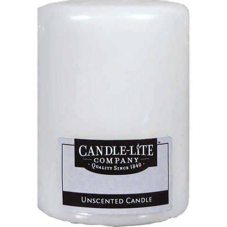 Candle-Lite White No Scent Pillar Candle, Pack of 12