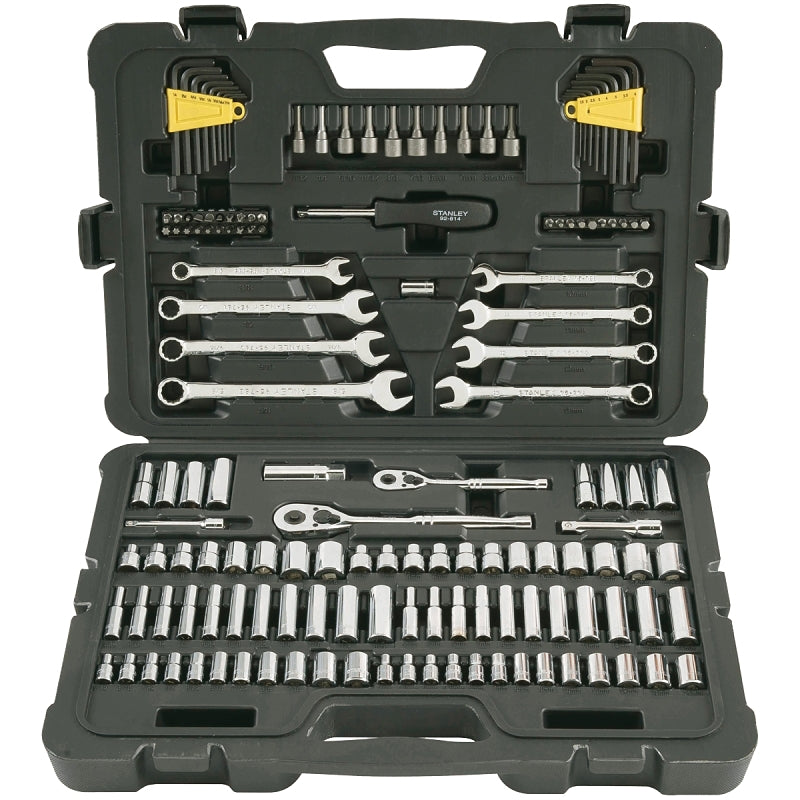 STANLEY COLORmaxx Series STMT71653 Mechanics Tool Set, 145-Piece, Chrome Vanadium Steel, Chrome, Silver