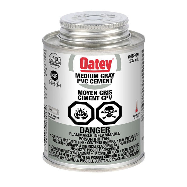Oatey 48909 Fast Set Cement, 237 mL Can, Liquid, Gray