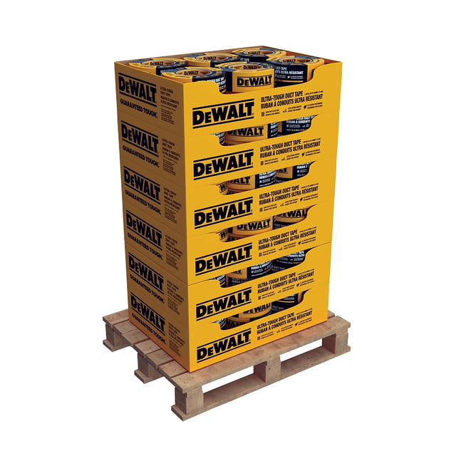 DEWALT 99082 Duct Tape, 27 m L, 48 mm W, Polyethylene Film Backing, Black, Pack of 108