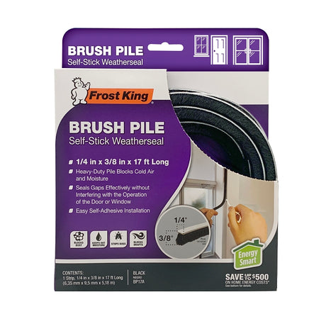 PILE BRUSH BLK 1/4X3/8INX17FT