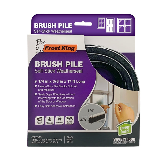 PILE BRUSH BLK 1/4X3/8INX17FT
