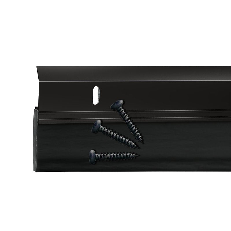 Frost King A82/36BK Door Sweep, 36 in L, 2-3/8 in W, Vinyl Flange, Aluminum Insert