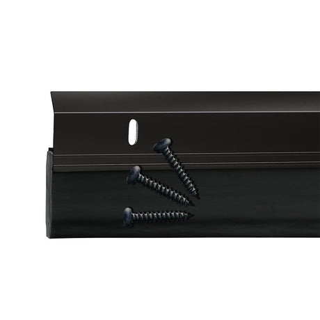 Frost King A82/36BK Door Sweep, 36 in L, 2-3/8 in W, Vinyl Flange, Aluminum Insert
