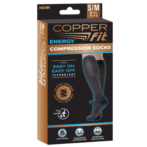 Copper Fit Energy Black Compression Socks 1 pk