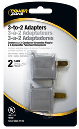 PowerZone ORAD3200 Outlet Adapter, 125 V, 3-Outlet, Gray