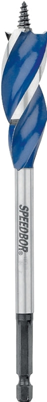 Irwin Speedbor 3041015 Auger Boring Bit, 7/16 in Dia, 6 in OAL, Tapered Flute, 3-Flute, 1/4 in Dia Shank, Hex Shank