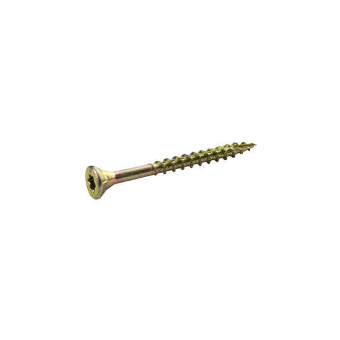 Grip-Rite 1.25 in. L Star Yellow Zinc Coarse Wood Screws 184 pk, Pack of 12