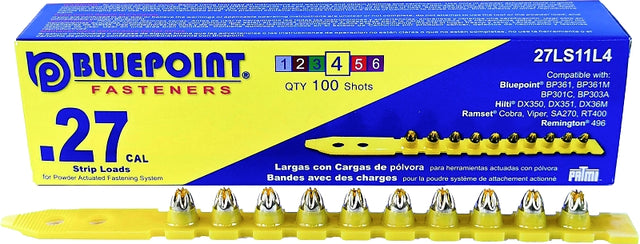 Blue Point Fasteners 27LS11L4P Powder Load, 0.27 Caliber, Yellow Code, Pack of 10