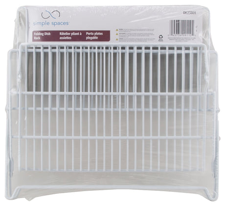 Simple Spaces JI-22W-3L Dish Rack, 20 lb, 18-1/4 in L, 12-3/4 in W, 11 in H, Steel, White, White PE Coated