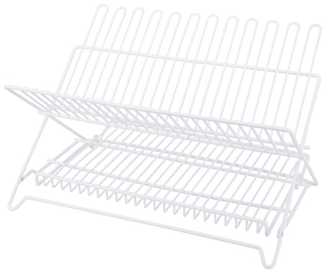 Simple Spaces JI-22W-3L Dish Rack, 20 lb, 18-1/4 in L, 12-3/4 in W, 11 in H, Steel, White, White PE Coated