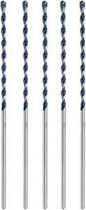 Bosch HCBG0205T Hammer Drill Bit Set, 5/32 in Dia, 6 in OAL, Milled Flute, 5/32 in Dia Shank, Hex Shank