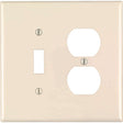 Leviton Almond 2 gang Nylon Duplex/Toggle Wall Plate 1 pk