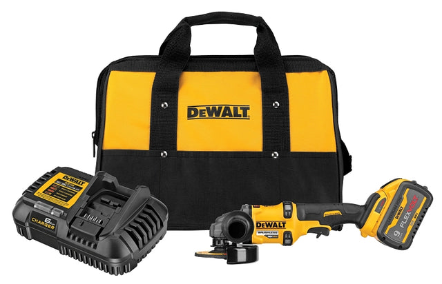 DEWALT 60V MAX DCG418X1 Brushless Cordless Grinder with Kickback Brake Kit, Battery Included, 60 V, 9 Ah, 5/8-11 Spindle