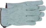 Boss 4065J Gloves, Driver, XL, Keystone Thumb, Open, Shirred Elastic Back Cuff, Cowhide Leather, Gray
