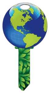 Lucky Line Key Shapes Series B127K Key Blank, Earth, Brass, Enamel-Coated, For: Kwikset Locks, Pack of 5