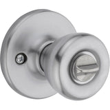 Kwikset 400T 26D 6AL RCS Entry Knob, Bell, Tylo, Satin Chrome, Zinc, KW1 Keyway, Residential, 3 Grade, Reversible Hand