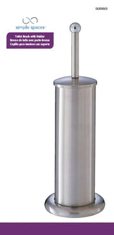 Simple Spaces MYY11-3L Toilet Bowl Brush with Stand, Stainless Steel Holder