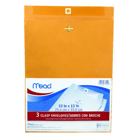 Mead 10 in. W X 13 in. L Other Brown Envelopes 3 pk, Pack of 12