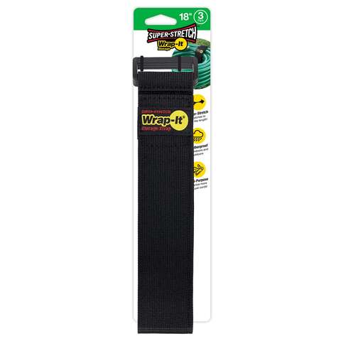 Wrap-It Super-Stretch 2 in. W X 18 in. L Black Stretch Storage Straps 10 lb 3 pk