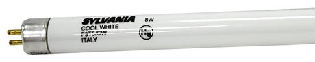 Sylvania 20834 Fluorescent Bulb, 8 W, T5 Lamp, G5 Miniature Lamp Base, 390 Lumens, 4000 K Color Temp, Cool White, Pack of 6