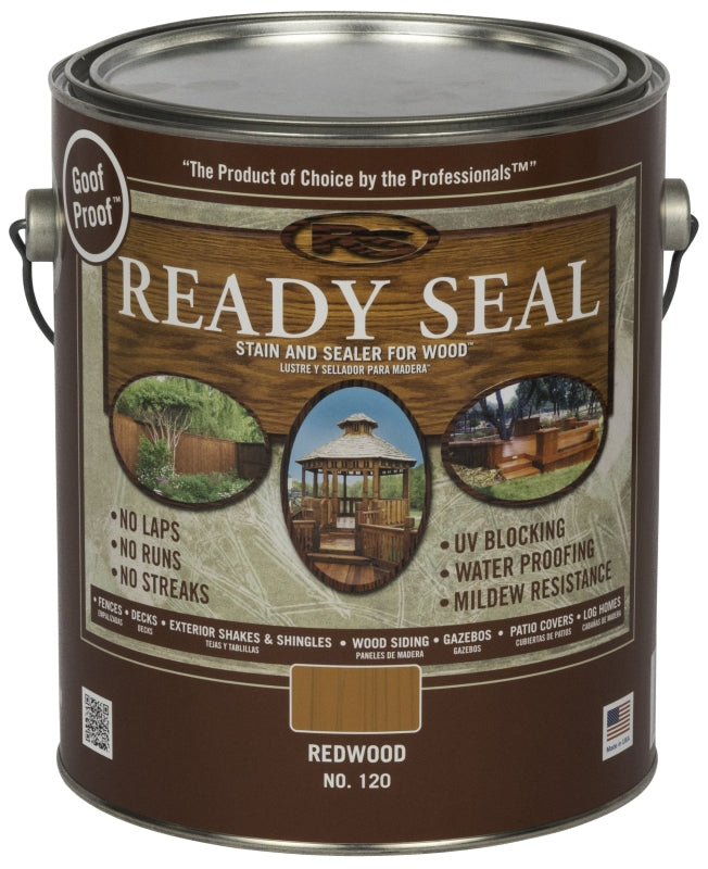 Ready Seal 120 Stain and Sealer, Redwood, Liquid, 1 gal Can, Pack of 4