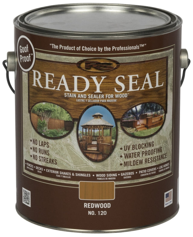 Ready Seal 120 Stain and Sealer, Redwood, Liquid, 1 gal Can, Pack of 4