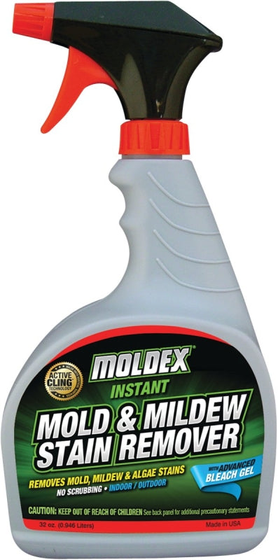 Moldex 7010 Instant Mold and Mildew Stain Remover, 32 oz, Liquid, Clear