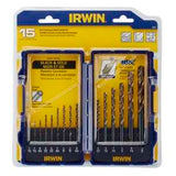 Irwin 318015 Drill Bit Set, Turbo Point, 15-Piece, Steel
