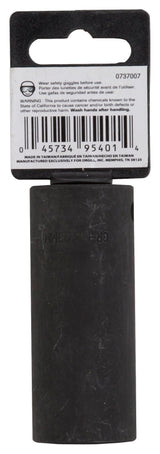 Vulcan MT6580221 Deep Impact Socket, 23 mm Socket, 1/2 in Drive, Deep Drive, 6-Point, Chrome Molybdenum Steel