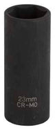 Vulcan MT6580221 Deep Impact Socket, 23 mm Socket, 1/2 in Drive, Deep Drive, 6-Point, Chrome Molybdenum Steel