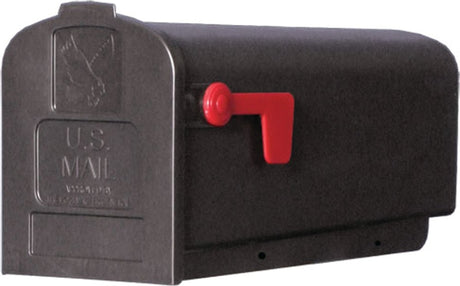 Gibraltar Mailboxes Parson PL10B0201 Series Rural Mailbox, Black, 875 cu-in Capacity, Plastic, 7.9 in W, 19.4 in D