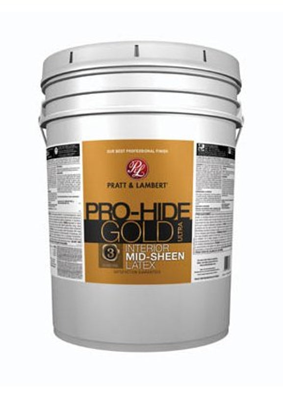 Pratt & Lambert Pro-Hide Gold Ultra Series 0000Z9581-20 Interior Paint, Mid Sheen, Pastel, 5 gal