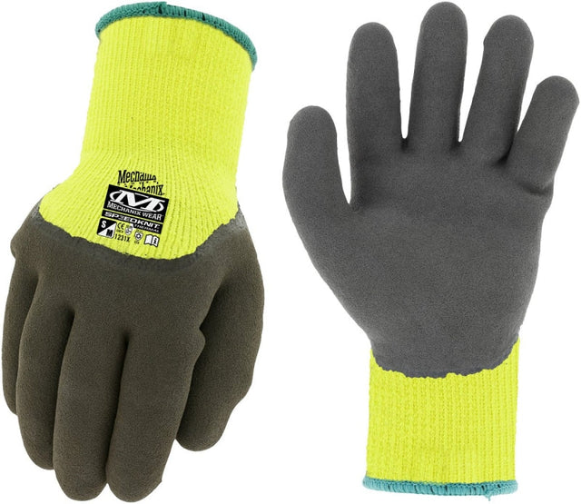 MECHANIX WEAR SpeedKnit S4BB-91-540 Coated, Thermal Winter Gloves, Male, L/XL, Extended Cuff, Foam Latex, Hi-Viz Yellow