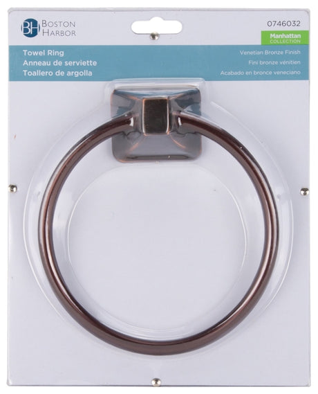 Boston Harbor 3660-35-07-SOU Towel Ring, 5-7/8 in Dia Ring, Wall Mounting