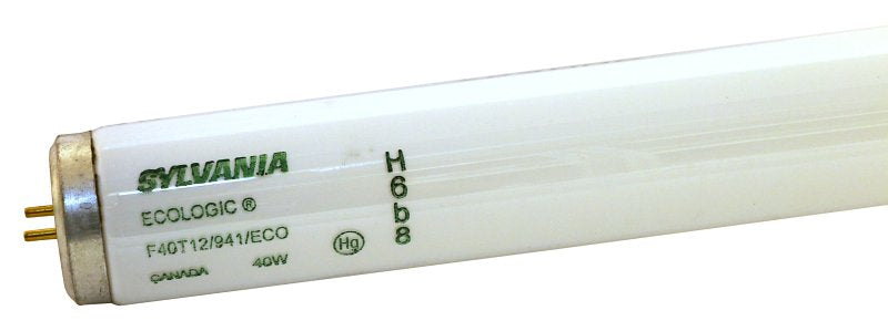Sylvania 22435 Fluorescent Bulb, 40 W, T12 Lamp, Medium Lamp Base, 3000 Lumens, 4100 K Color Temp, Pack of 15